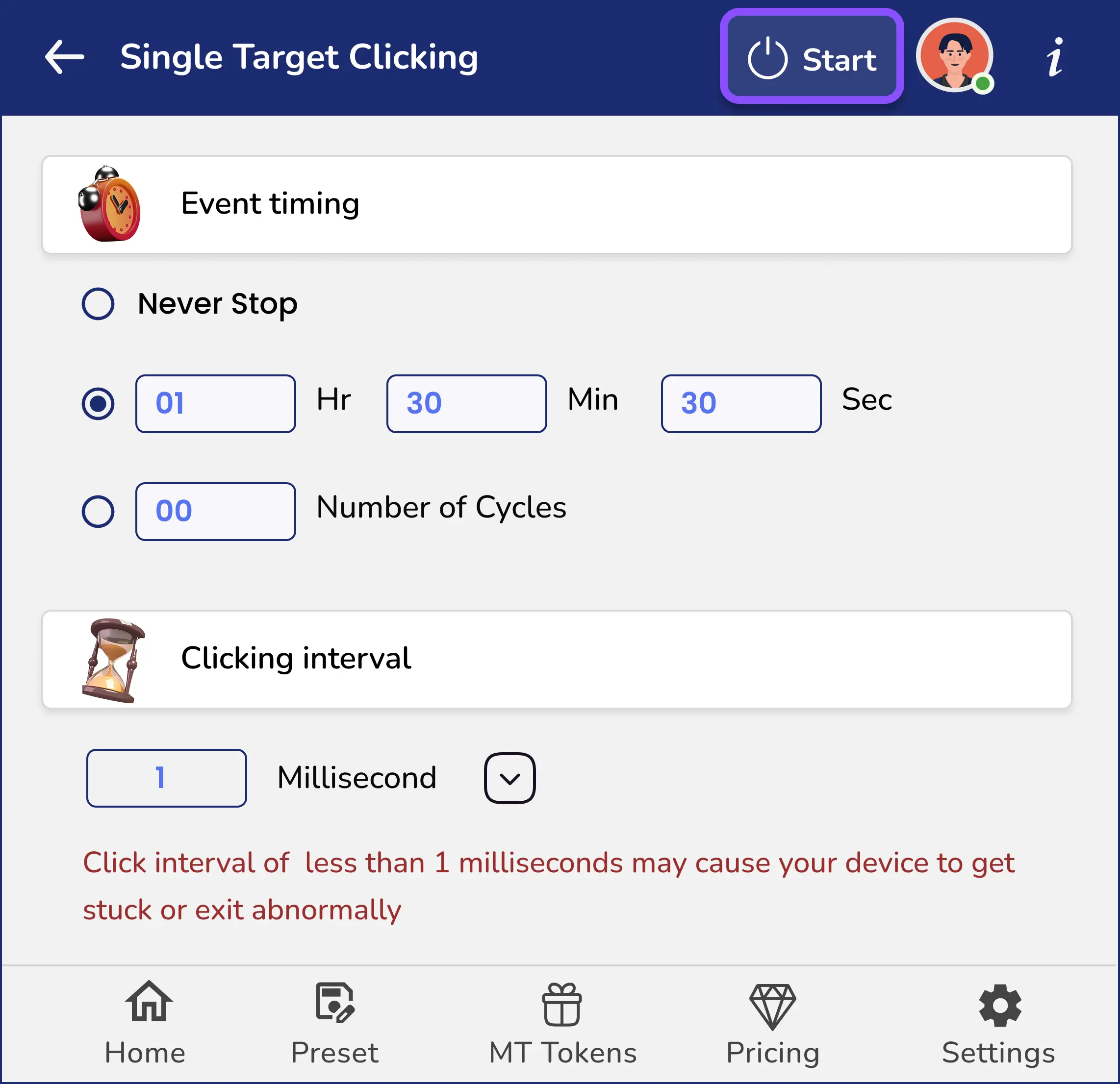 Step 3: Click on START